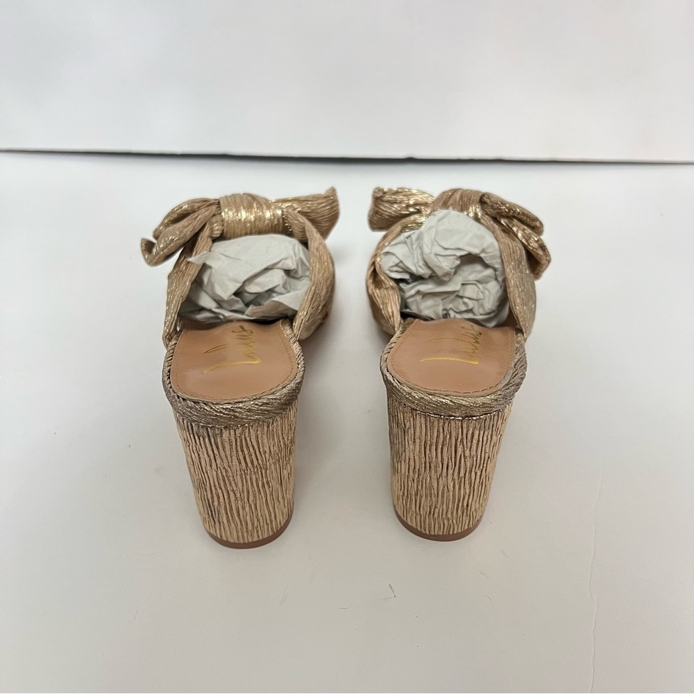 Lulus Dorthea Rose Gold Knotted High Block Heel Sandals - New In Box - Reemoly - Picture 8 of 16